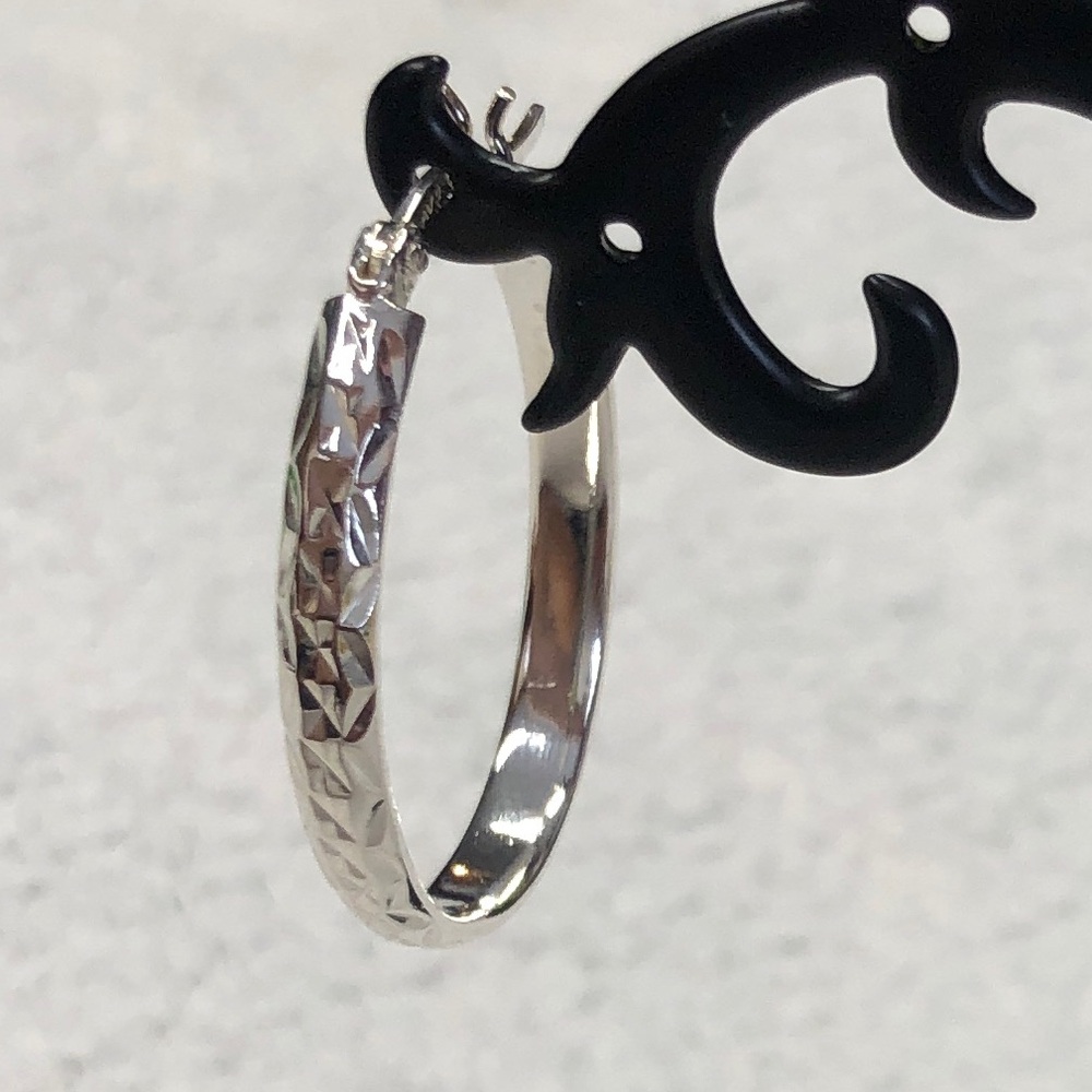 ALWAND VAHAN EUC Textured Sterling Silver Hoop Earrings - Picture 3 of 12